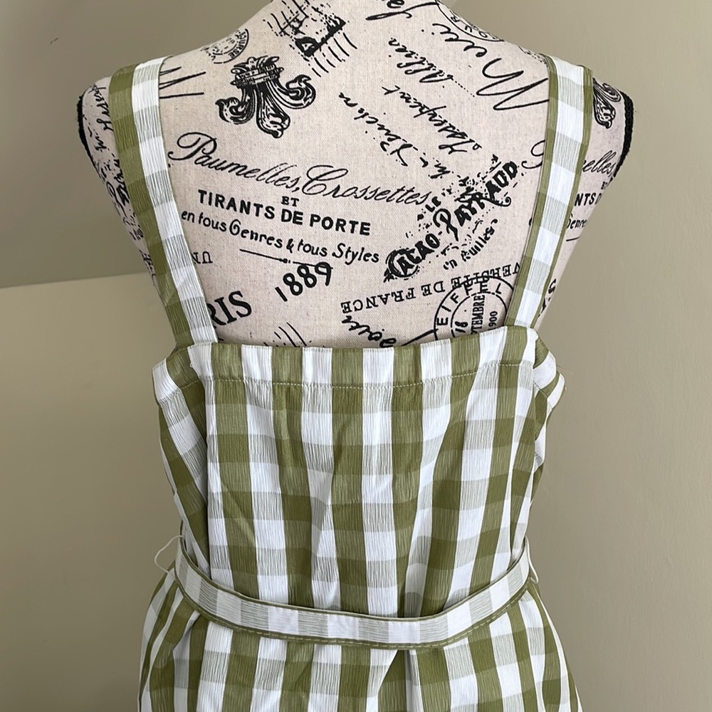 NWT ModCloth Past But Not Least Green Belted Gingham Dress SZ L - Picture 8 of 14